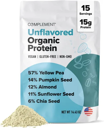 Miniatura 12 de Complement Proteína vegana de chocolate orgánico en polvo (15 porciones) baja en carbohidratos, baja en calorías, sin azúcar, sin soja, sin OMG, sin