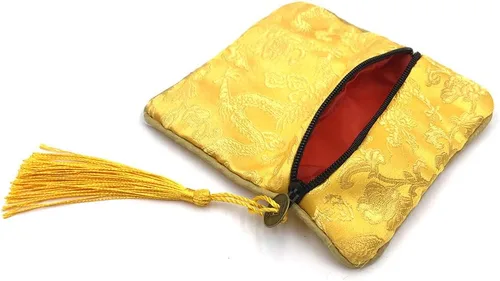 Miniatura 2 de 24pc chino brocado de seda monedero bordado joyería bolsa cremallera cartera bolsa