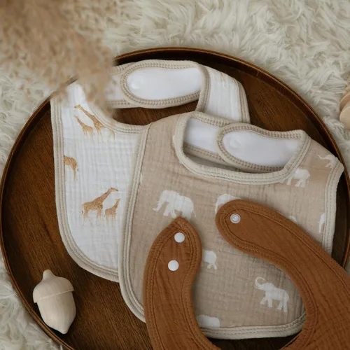 Miniatura 9 de Baberos de muselina para babeo de bebé unisex para niños y niñas, paquete de 10 baberos de algodón suave para dentición y babeo, regalos esenciales