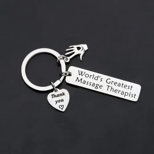 Miniatura 3 de WSNANG Regalo para terapeuta de masaje, llavero de terapeuta de masaje más grande del mundo con dije de mano curativa, regalo para terapeuta