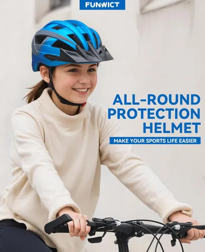 Miniatura 5 de Adult Bike Helmet with Visor and Goggles for Men Women Mountain Road Bicycle Helmet Rechargeable Rear Light Cycling Helmet