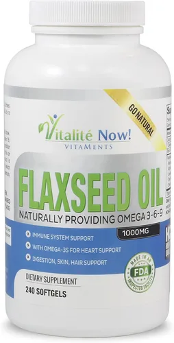 Upsize Best - Cápsulas blandas de aceite de linaza orgánico, 1000 mg de alta calidad, virgen prensado en frío a partir de semillas de lino, soporte