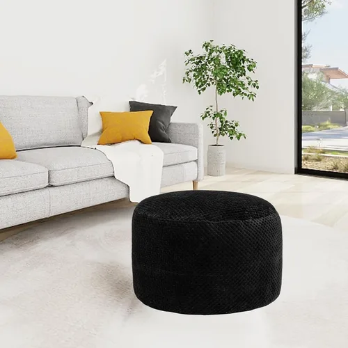 Miniatura 5 de Asuprui Puf otomano de relleno, reposapiés otomano de relleno, taburete suave con relleno, 20 x 20 x 12 pulgadas, silla mullida para el suelo