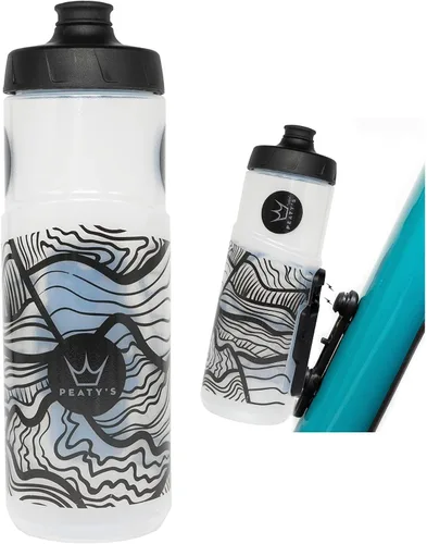Miniatura 9 de Peaty's Fidlock Lockin - Botella de agua magnética para bicicleta y soporte, corona/transparente, 20.3 fl oz/ 20 onzas