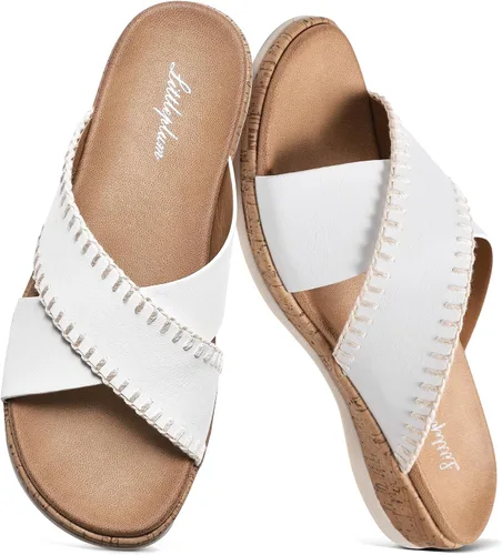 Miniatura 10 de Littleplum Sandalias para mujer, con soporte de arco, cómodas, planas, transpirables, ajustables, ortopédicas, para caminar, playa, viajes