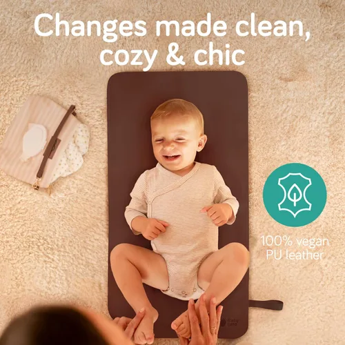 Miniatura 2 de Baby Uma Cambiador de bebé de cuero vegano - Cambiador impermeable y lavable, XL para bebés en crecimiento, no tóxico, sin plomo y sin ftalatos, se