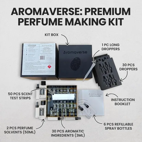 Miniatura 2 de La Femme Grande Kit de fabricación de perfumes: haz tu propio kit de perfume para mujeres y hombres con 30 ingredientes aromáticos, botellas
