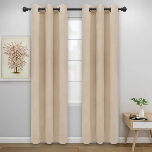 Miniatura 232 de Easy-Going - Cortinas opacas para dormitorio, aislamiento térmico sólido con ojales, cortinas de ventana para reducción de ruido, cortinas