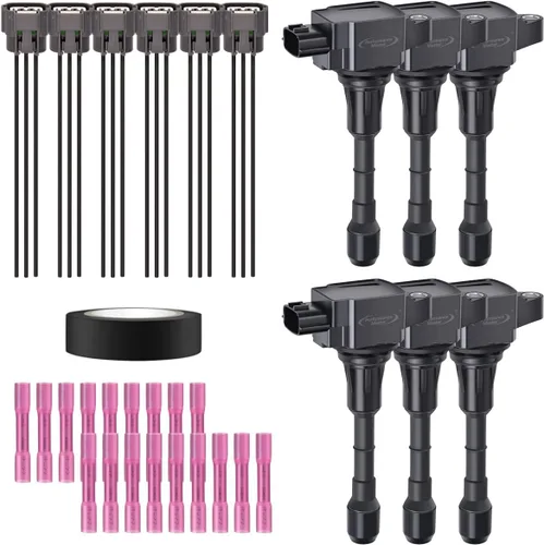 Miniatura 30 de Juego de 4 bobinas de encendido y conector hembra arnés de enchufe compatible con Infiniti Frontier Altima Versa Sentra NV200 Rogue FX50 QX60 QX70