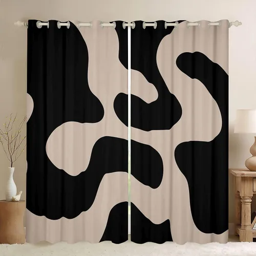 Miniatura 14 de jejeloiu Cortinas grises y rojas para dormitorio, sala de estar (2 paneles, 38 x 45 pulgadas), cortinas opacas con rayas geométricas, cortinas