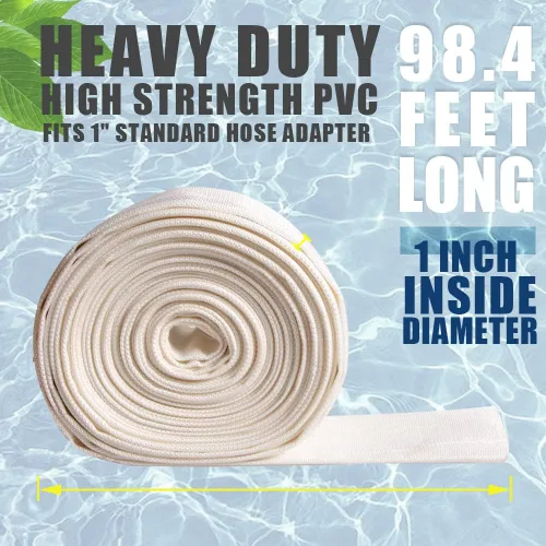 Miniatura 2 de QuQuyi Manguera de retrolavado de piscina de PVC reforzada de 1" x 30 pies de alta resistencia, tubo de descarga de agua plana de uso general