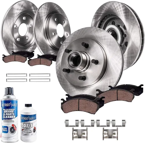Miniatura 15 de Detroit Axle - Kit de frenos para Hyundai Santa Fe 2017-2018, Santa Fe XL 2017-2019, Rotores de freno de disco Pastillas de freno de cerámica