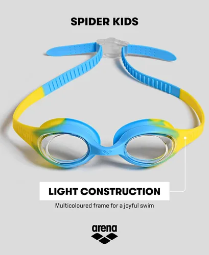 Miniatura 3 de ARENA Gafas de natación unisex Spider para niños y niñas de 2 a 5 años, lente antivaho sin espejo, correa fácil de usar, gafas sin fugas