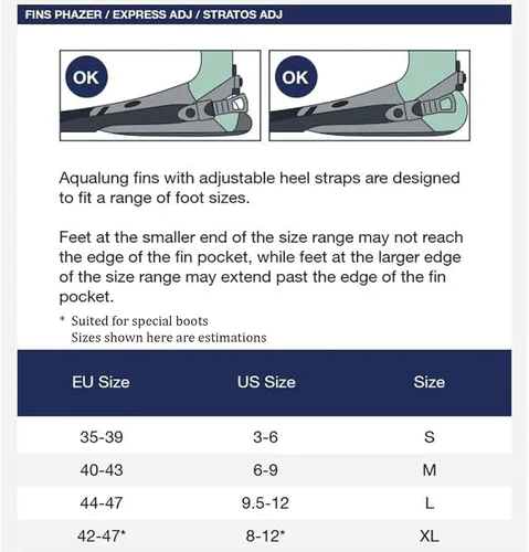 Miniatura 7 de Aqualung Phazer Dive Fins Tri-Material Open-Heel Scuba Diving Swim Fins w/Wave Rib Technology, Hydro Power Vent
