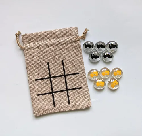 Miniatura 2 de Juego de Tic Tac Toe con tema de cumpleaños (camión volquete y excavadora)
