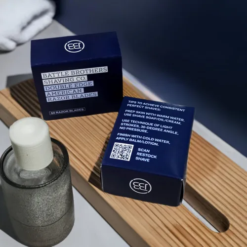 Miniatura 9 de Cuchillas de afeitar de doble filo fabricadas en Estados Unidos (paquete de 50 unidades), acero inoxidable, suaves y afiladas, se adapta a todas