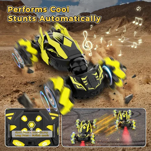 Miniatura 6 de Auto de acrobacias RC con detección de gestos, juguetes para niños de 6 a 12 años, auto controlado por gestos de la mano con control remoto
