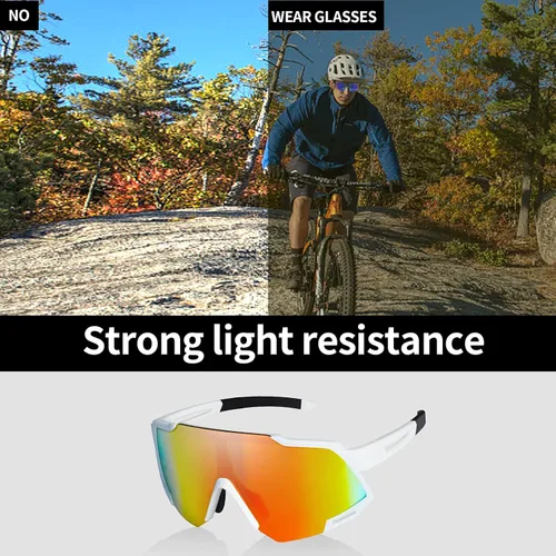 Miniatura 2 de Youth Viper Polarized Sunglasses for Kid Boys Girls Age 10-15 4 Interchangeable Lenses UV400 Glasses for Cycling Baseball rojo +blanco