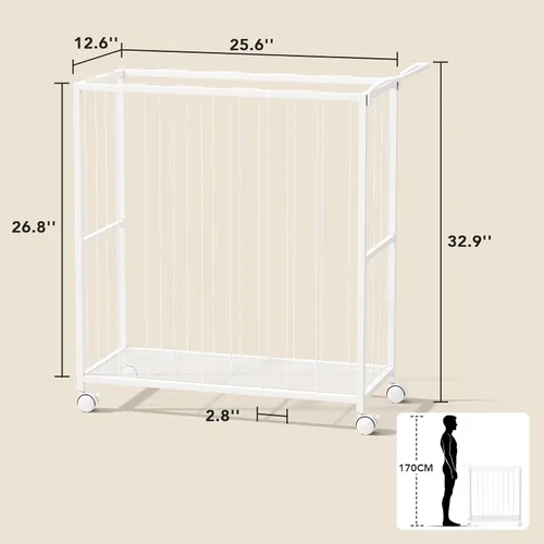 Miniatura 2 de Homsorout Cesta de almacenamiento de bolas, carrito de pelotas deportivas rodantes, organizador de garaje de metal, almacenamiento de canasta