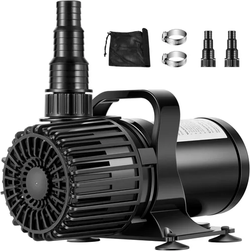 Miniatura 9 de VIVOHOME Bomba de agua sumergible de 175W 3000GPH con boquilla ajustable sin costuras de 180° y bolsa de barrera para estanque de peces koi
