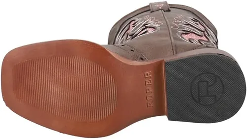 Miniatura 5 de ROPER Niños Niñas Lexi Rhinestone punta cuadrada Casual Botas Mid Calf - Marrón