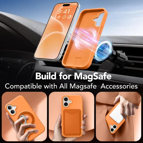 Miniatura 398 de GONEZ Funda de silicona para iPhone 15 Pro Max, compatible con Magsafe, protector de cámara + protector de pantalla, forro de microfibra suave