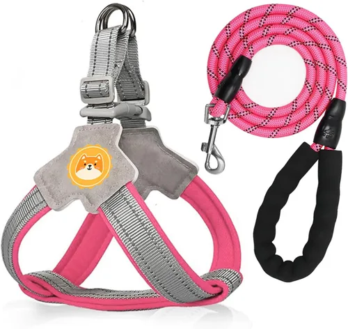 Miniatura 11 de Arnés para perro sin tirones con acolchado de malla transpirable, tiras reflectantes, diseño a prueba de escapes, ajuste rápido para entrenar