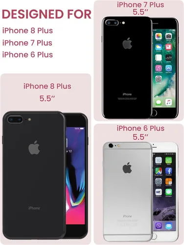 Miniatura 2 de Dretal Funda para iPhone 8 Plus, iPhone 7 Plus y 6 Plus, grado militar, probada contra caídas, parte trasera dura y borde suave, funda protectora