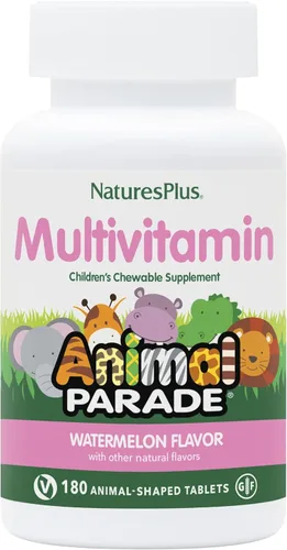 Miniatura 8 de NaturesPlus Animal Parade - Multivitamínico masticable para niños, sabor a uva, 180 tabletas en forma de animal, promueve la salud y el bienestar
