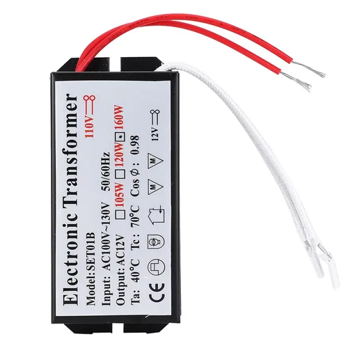 Miniatura 6 de Transformador electrónico de 160W, AC110V a AC12V fuente de alimentación transformador electrónico para perlas de lámpara halógena