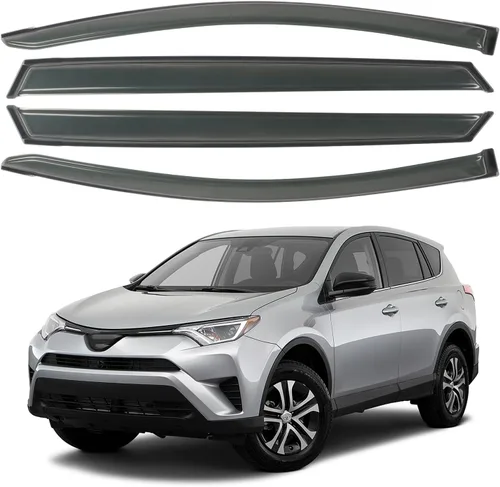 Miniatura 40 de 4 piezas de protectores de lluvia para ventanas y deflectores de viento para Honda Civic de 4 puertas sedán, 1996-2000, para montaje exterior