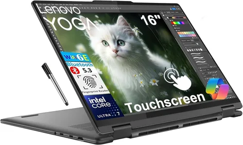 Lenovo Yoga 7i 2 en 1, computadora portátil, pantalla táctil FHD+ 2K de 16 pulgadas, Intel Core Ultra 7 155U de 12 núcleos, LPDDR5X 16 GB, SSD 1 TB,