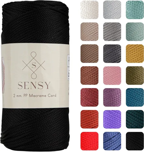 Miniatura 18 de Sensy Premium Cuerda de Poliéster de 2mm 251 Yardas Cuerda de Polipropileno 100% Cordón de Macramé 2mm Cordón para Bolsa de Ganchillo Cuerda
