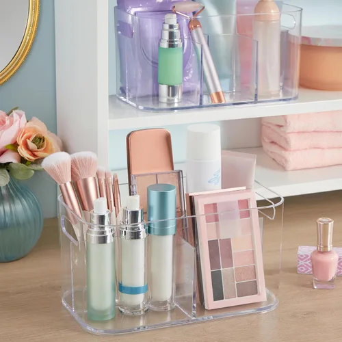 Miniatura 6 de STORi Bliss Organizador de Almacenamiento de Cosméticos de Plástico de 5 Compartimentos Transparente Contenedor de Maquillaje Rectangular
