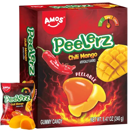 Miniatura 12 de AMOS Peelerz - Paquete variado de 4 gomitas pelables, 3.00 oz cada uno (total de 4.94 oz), mango, uva, plátano, melocotón, gomitas suaves de frutas