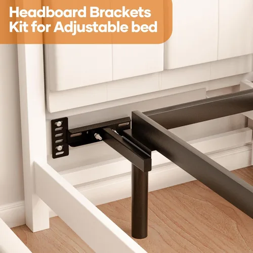 Miniatura 2 de Soportes de cabecera ajustables para marcos de cama de metal, kit de fijación universal para cabecero con extensión de estribo Se adapta a camas