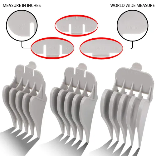 Miniatura 2 de Guías profesionales para cortapelos: peines de 1 y 1/4", 1 y 1/2", 2", compatibles con cortapelos Wahl (blanco)