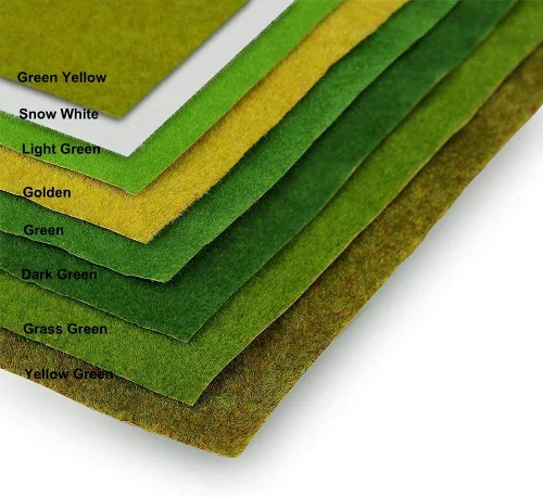 Miniatura 6 de CP135 Alfombrilla de Hierba Artificial para Modelos de Trenes Verde Amarillo Otoño Tardío 40 x 100cm o 15.7"x 39" para Decoración, Paisaje