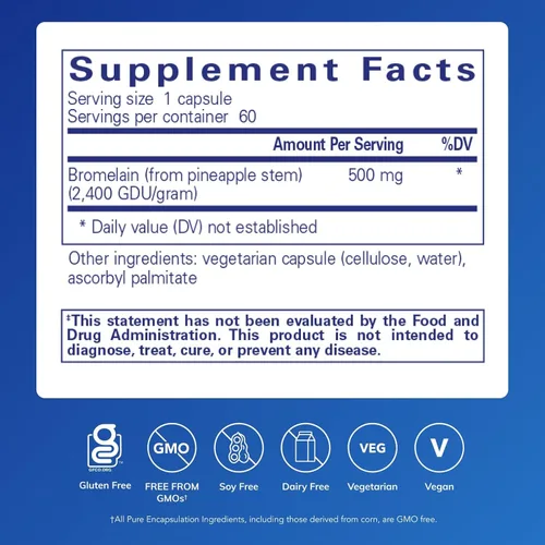 Miniatura 2 de Pure Encapsulations Bromelina 2400 500 mg - para apoyo digestivo y salud musculoesquelética - Apoya las articulaciones y la recuperación muscular*