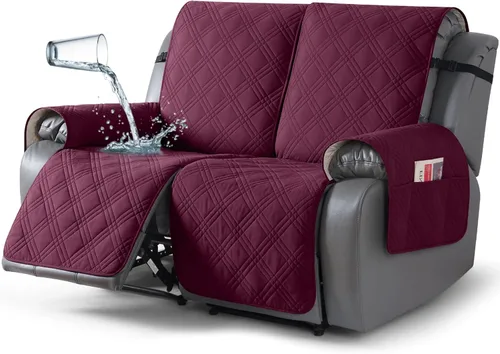 Miniatura 28 de TAOCOCO Fundas para Sillón de Dos Plazas Reclinable 100% Impermeables, Fundas Divididas para Loveseat Reclinable, Funda Antideslizante para Sofá