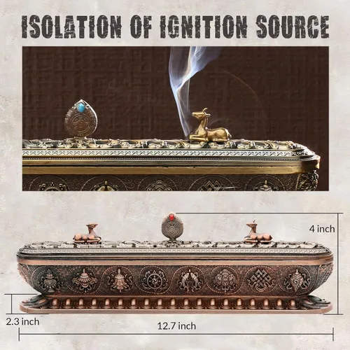 Miniatura 3 de Soporte de incienso para palos, quemador de incienso con colector de cenizas, soporte de incienso para yoga, meditación, decoración de oficina