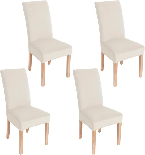 Miniatura 34 de smiry - Fundas para sillas de comedor de terciopelo elástico y suave, extraíbles, Terciopelo, Beige
