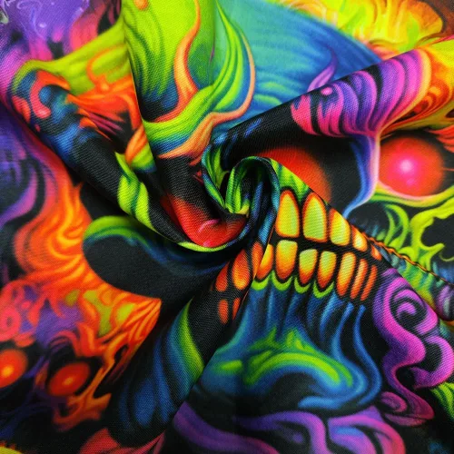 Miniatura 6 de Tapiz de calavera con luz negra, arte de pared de esqueleto reactivo a los rayos UV para dormitorio, pósteres de luz negra para adultos, tapiz