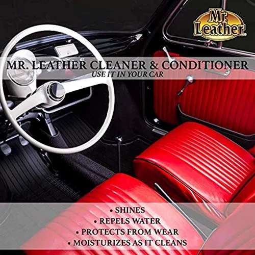 Miniatura 6 de MR. LEATHER Limpiador y acondicionador de cuero para automóviles, tapicería, equipaje de cuero y bolsas (paquete de 2)