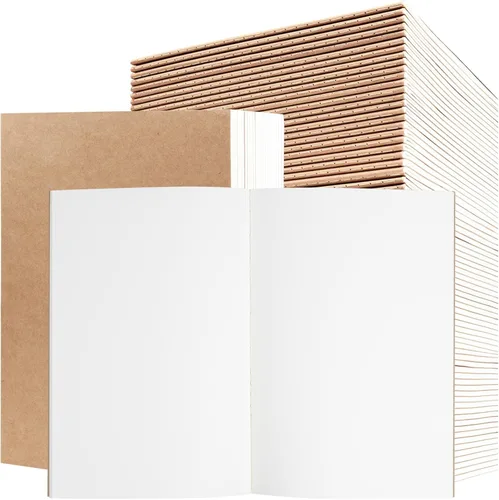 Miniatura 10 de Paquete de 24 cuadernos de papel kraft A5 a granel, cuadernos de papel rayado, 8.3 x 5.5 pulgadas, 60 páginas, cuaderno de composición para viajes