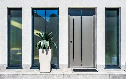 Miniatura 7 de Prima Decorative - Tirador de puerta cuadrado de acero inoxidable de 72 pulgadas (72 pulgadas), manija de barra de montaje lateral trasero a Negro