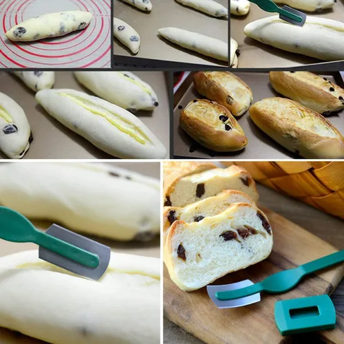 Miniatura 4 de O'CREME Baker's Bread Lame Dough Scoring Tool Hoja fija y cubierta protectora - Masa madre profesional casera, baguettes y pan francés