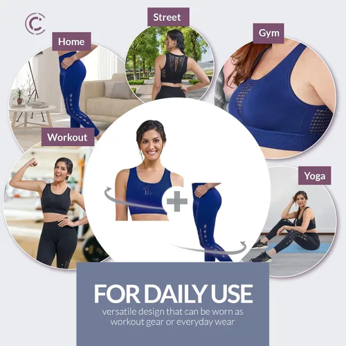 Miniatura 6 de CURVEEZ Workout Ultimate Air - Conjunto de 2 piezas para mujer, leggings de yoga sin costuras con brasier deportivo, camiseta sin mangas, conjuntos