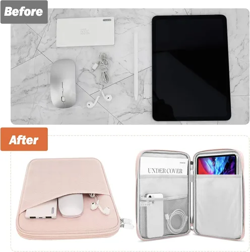 Miniatura 4 de MoKo Funda para tablet de 9 a 11 pulgadas, compatible con iPad Air M4/Pro M5 de 11 pulgadas, iPad A16 de 11 pulgadas, i-Pad 10/9/8/7th/Air 5/4th Rosa