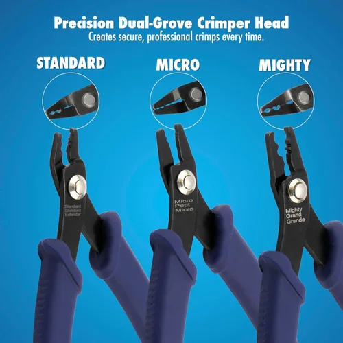 Miniatura 2 de Herramienta de Crimpado Beadalon Estándar - Compatible con Cuentas de Engaste #1-3, Tubos de Engaste #2-3, Azul Oscuro, 13.3 cm / 5.25 in